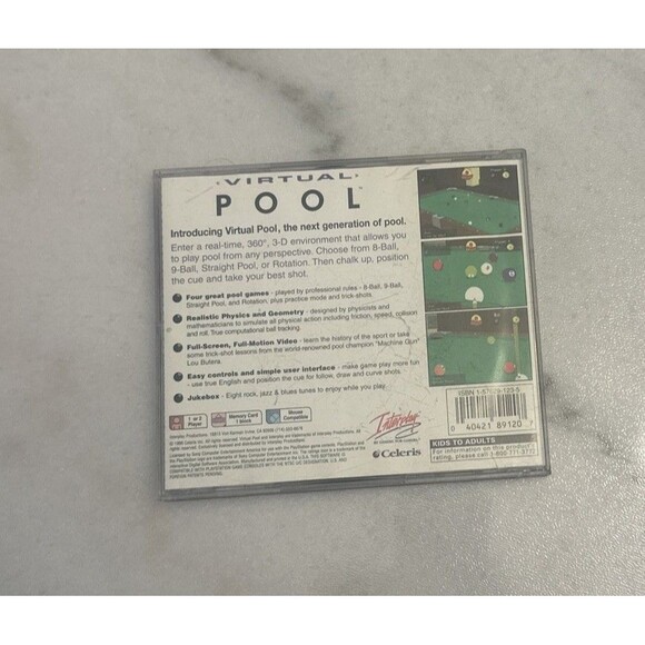 Virtual Pool (Sony PlayStation 1, 1996) PS1 Complete and Tested - Picture 3 of 5